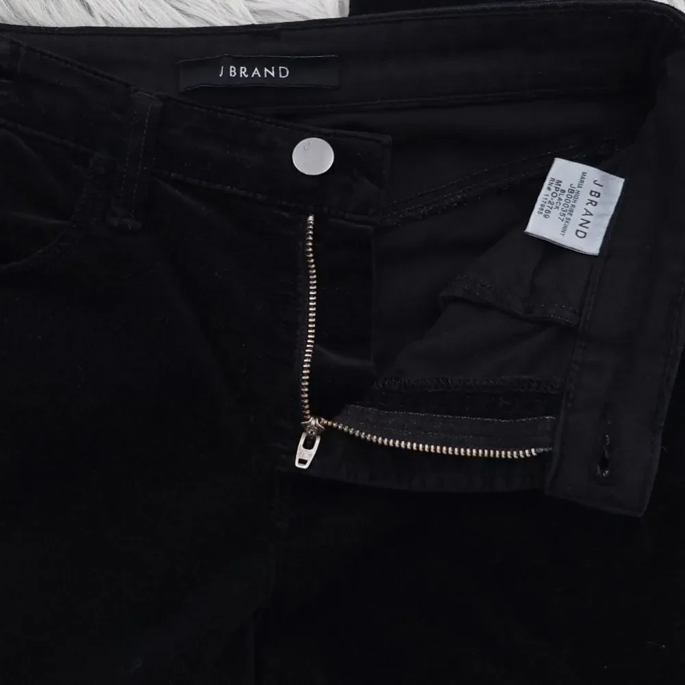 J Brand Maria High Rise Skinny Velvet Black Jeans Womens Size 25 MPO-2769